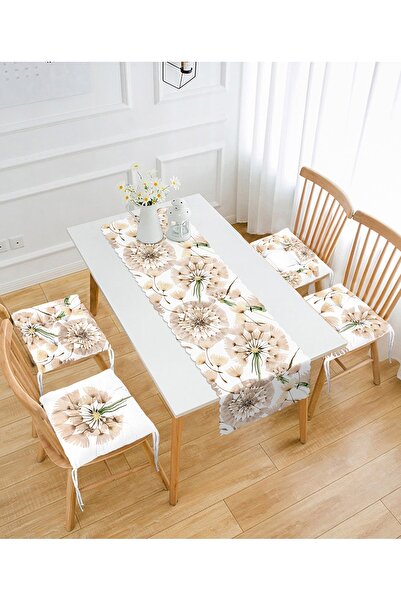 Realhomes Suluboya Çizimli Karahindiba Tasarımlı 4 Fermuarlı Sandalye Minderi...