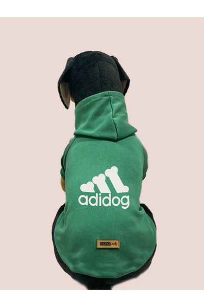 Monopetz Hooded Sweatshirt Dog And Cat Outfit - Green Adidog