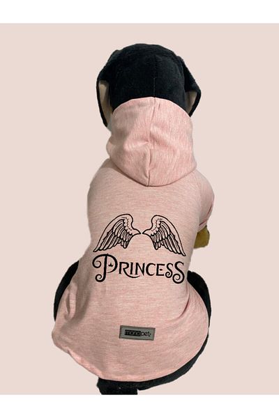 Monopetz Hooded Sweatshirt Dog And Cat Outfit Dark Pink Princess