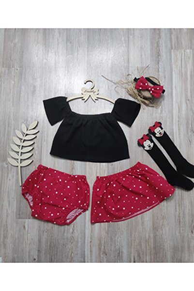 Feriatolye Minnie Mouse Konsepti Kız Bebek Pasta Patlatma Kostümü