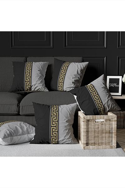 Skhome Double Side Printed Special Design Decorative 4-Piece Throw Pillow Case