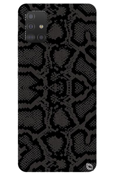 WANNA PROTECT Samsung A71 Black Color Snake Skin Velvet Patterned Silicone Ph...