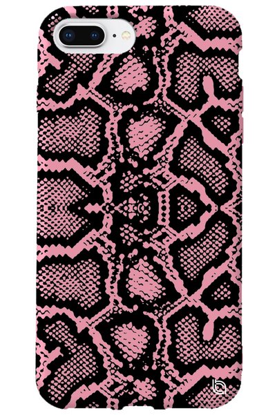 WANNA PROTECT iPhone 7 Plus Pink Color Snake Skin Velvet Patterned Silicone P...