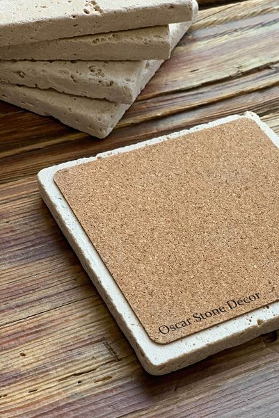 Oscar Stone Decor Taş Bardak Altlığı Stone Coasters - 4lü Set Vincent Van Gogh Tabloları