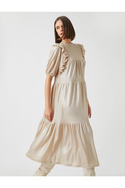Koton Ruffle Detailed Midi Dress