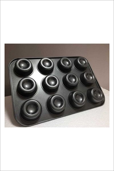 Fame Kıtchen 12-Piece Fireproof Non-Stick Teflon Coated Pipe Muffin Cake Mold