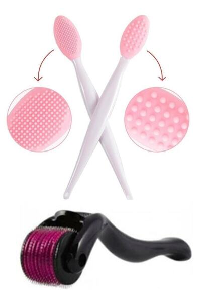 MUJGAN 2'li Cilt Bakım Seti Dermaroller Titanyum 540 Iğneli 0.5 Mm T Bölge Te...