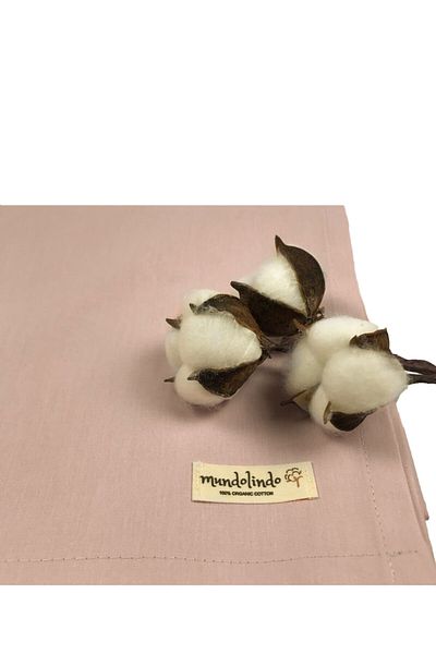 MundoLindo 100% Organic Cotton Single Sheet Set Powder Pink