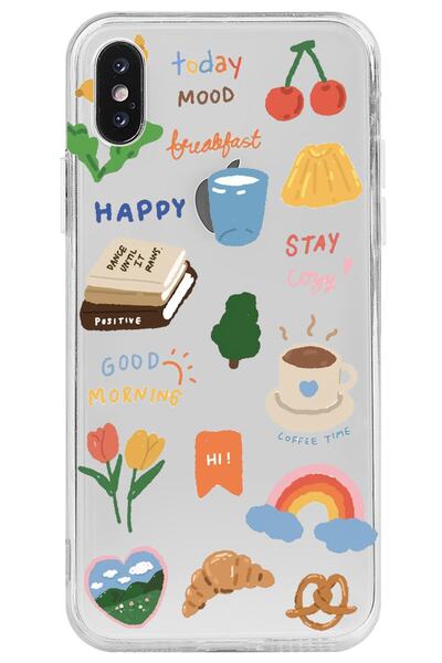 WANNA PROTECT حافظة هاتف من السيليكون الشفاف بتصميم لاصق متوافق مع هاتف Iphon...