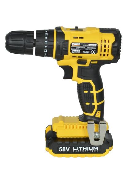 Mager Germany Technology Xr Darbeli 58 Wat 5 Ah Şarjlı Vidalama Matkap Ve Gator Soket + 24 Parça Set