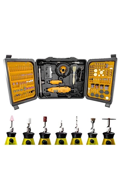 İBELTECH 350 Parça Çift Makinalı Çok Fonksiyonlu Gravür Oyma Dremel Taşlama Zımpara Kesme Set