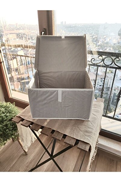 Milenay 4 Adet - Kapaklı Çok Amaçlı ( Çamaşır-saklama-düzenleme Vb) Hurç, Kutu - 40x30x26 - Mini Kutu - Gri