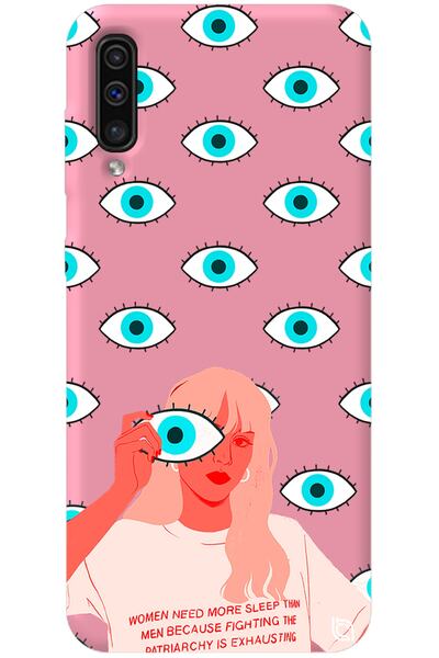 WANNA PROTECT Samsung Galaxy A70 Pink Color Premium Velvet Eye Patterned Sili...
