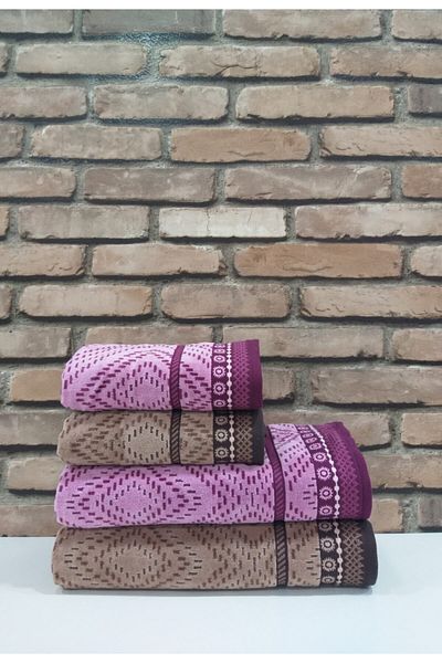 Özdilek Venna 4-Piece Bathroom Set Pink-brown