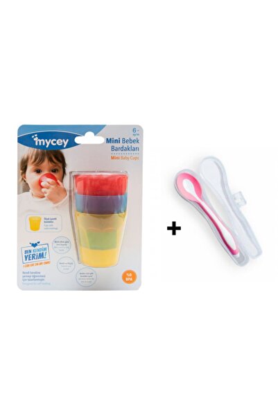 mycey 2-Piece Feeding Set Mini Baby Cups Boxed Silicone Spoon
