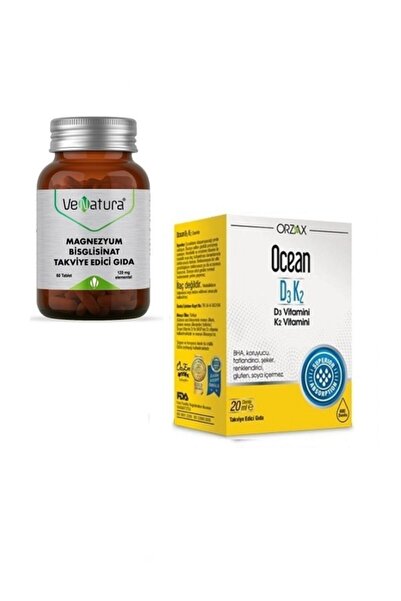 VeNatura Magnesium Bisglycinate Food Supplement 60 Tablets + D3K2 Drops 20 ml