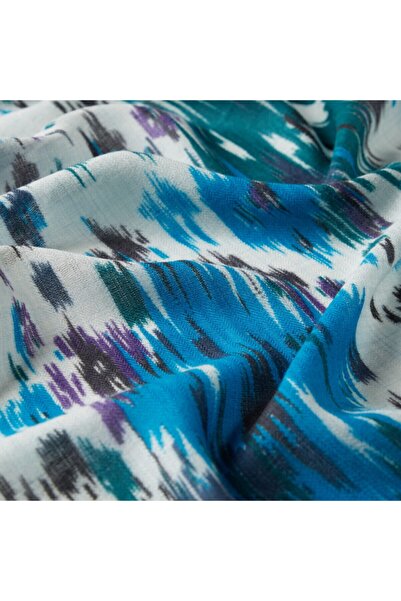 ipekevi Şal din mătase din lână cu model turcoaz