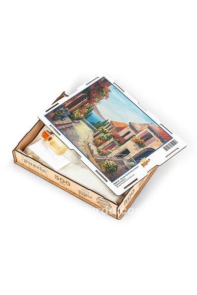 King Of Puzzle Menton Seaside Houses Wooden Puzzle 500 Pieces