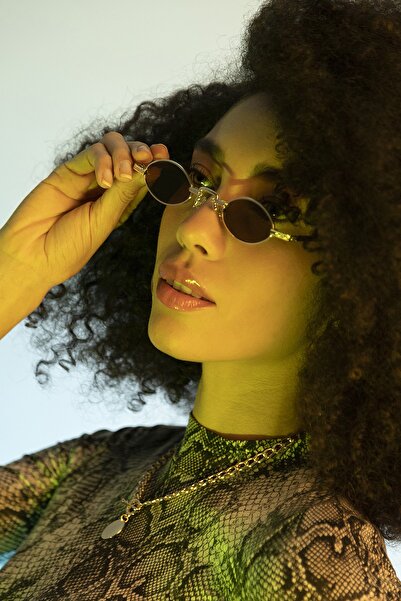 polo55.sport.1855 Malé oválné retro sluneční brýle s hnědým kovovým rámem