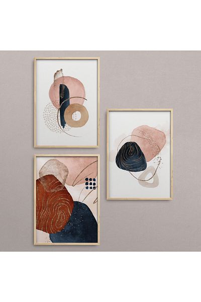 HOMEPACK Комплект за рисуване от 3 части с рамка от естествено дърво Hpn050