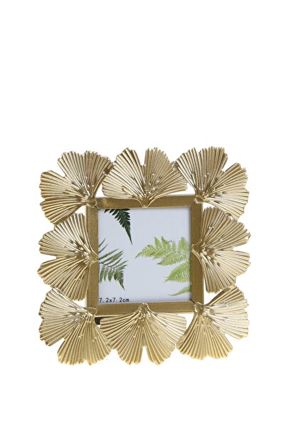 BOYNER EVDE 7,2 X 7,2 Cm Çiçek Desenli Gold Çerçeve