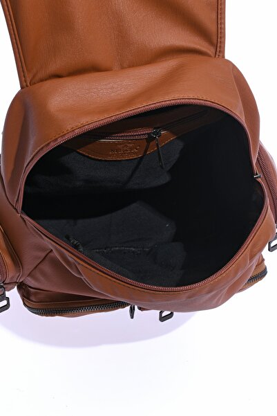 By Hakan Mega-511 Washed Leather Women's Backpack Tan