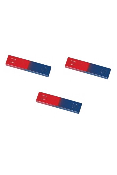 Öğretmen Kırtasiye 3 Adet Mini Çubuk Mıknatıs Deney Malzemesi 5 cm