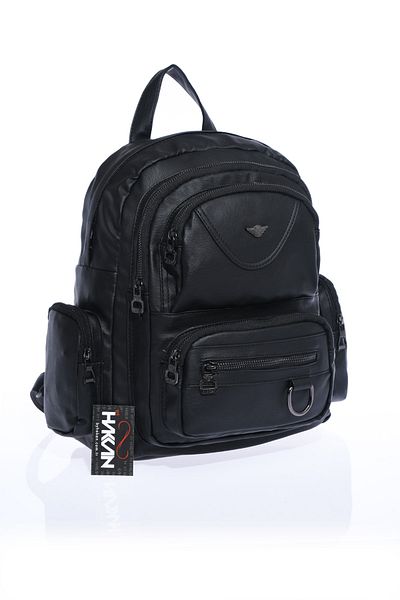 By Hakan Mega-505 Wash Piele Rucsac Femei Geantă neagră