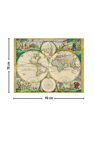 Vagonik Antique World 1670 Disc World Map Wall Cover Rug 70x90 Cm