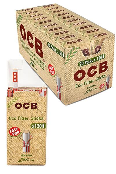 OCB Organik Eco Filter Sticks Tutun Filtresi Sigara Sünger Ağızlık Organik Zı...