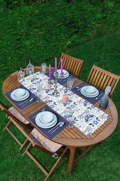 Realhomes Design special floral imprimat digital 1 alergator și 4 servicii americane de culoare albastră
