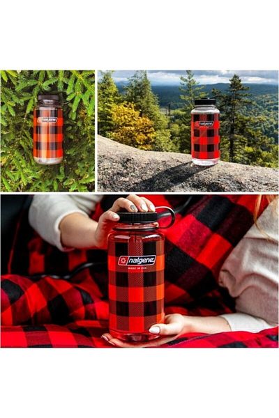 NALGENE 1 Lt (tritan) Plaid Red Water Bottle