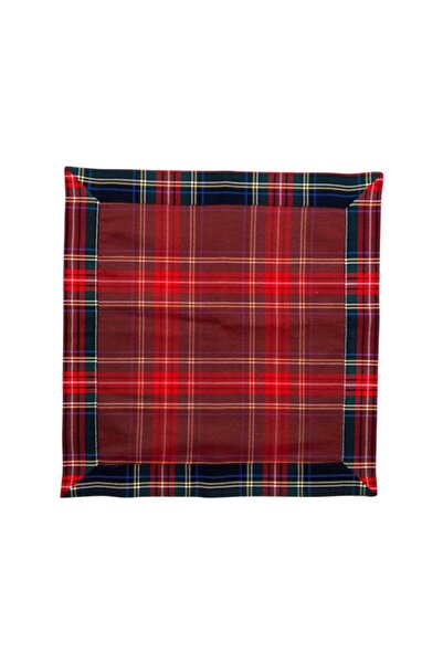 HAAN LİVİNG Kırmızı Ekose Desenli Tül Detaylı Peçete
