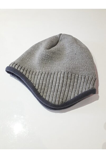 eleven market Gray Beanie with Fleece Inside and Ears