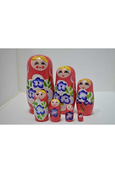 Hediye Dünyası Matruşka 7’li El Oyması Ahşap