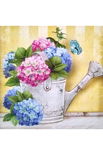 Rölyef Sanat Evi Kâğıt Rölyef Poster Ortanca Çiçek Resimleri 21x21 cm 8 Adet