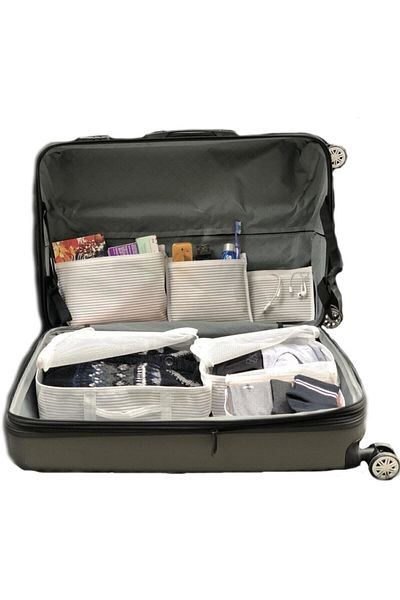 ALAS 6-Piece Striped Suitcase Organizer Set