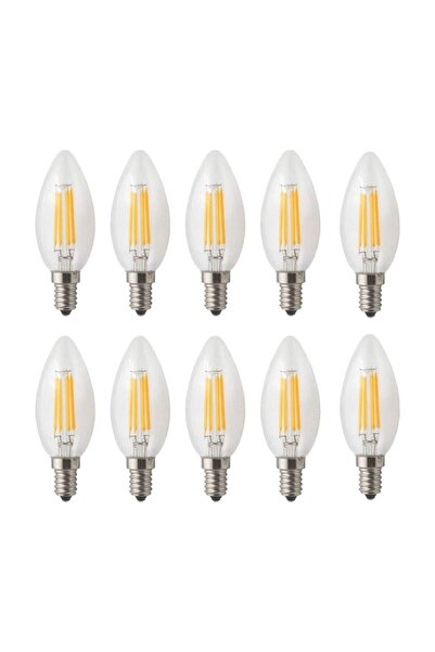 LAMBAM 10 Adet 4 Watt E-14 Led Avize Ampulü Dimmerlenebilir Özellikli Günışığı