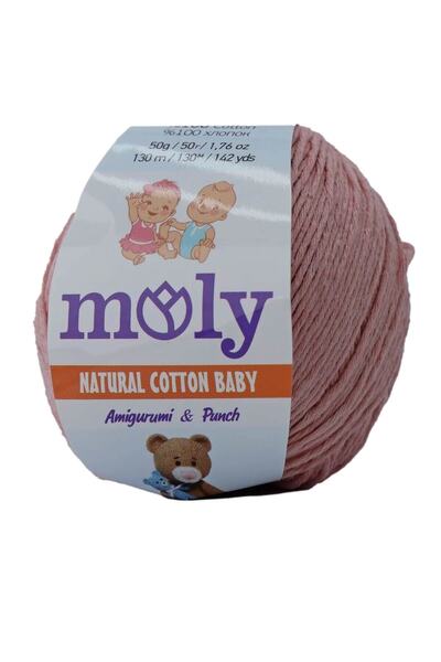 ümit tuhafiye Amigurami Ve Örgü Ipi Moly Natural Cotton Baby Toz Pembe