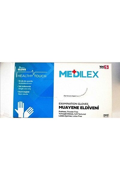 Reflex Medilex Powder-Free Blue Exam Gloves 100 Pieces - Size S