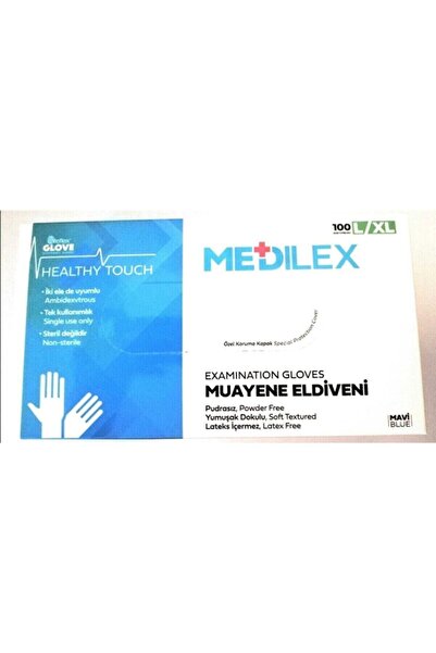 Reflex Medilex Tek Kullanımlık Pudrasız Tpe Eldiven 100'lü L-xl- Mavi