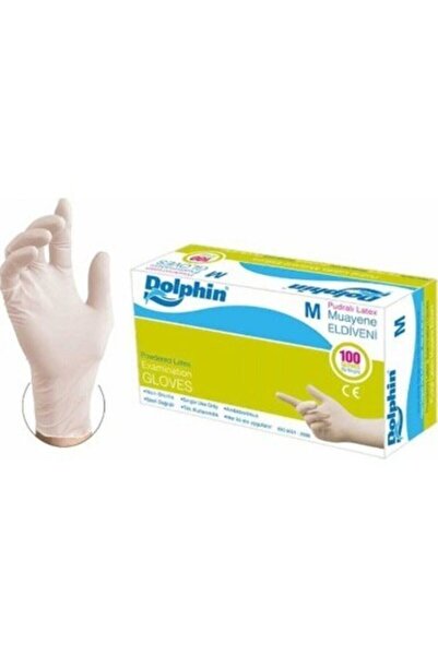 Dolphin M Beden Pudralı Lateks Eldiven