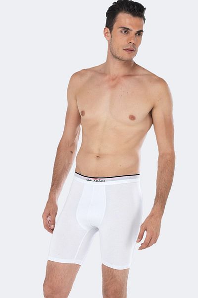 Malabadi Ανδρικό White Modal Long Lycra Boxer 019