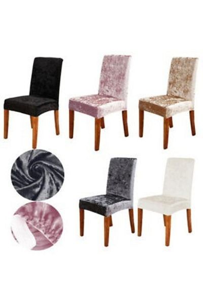 elgeyar Καρέκλα Silk Velvet - με ελαστικό κάλυμμα, Standard (1 πακέτο 6 τεμαχίων)