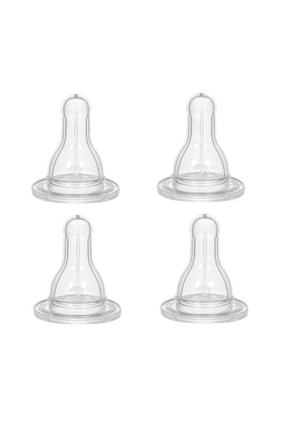Wee Baby Narrow Mouth Bottle Nipple Medium Flow No: 2 (4 Pack Eco Pack) 6-18 Months