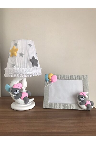 Keçeli parti hayalleri بالون أزرق مع ملابس وردية وأصفر ورمادي ونجوم لغرفة الأ...