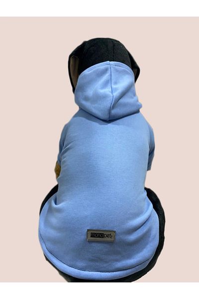 Monopetz Hooded Sweatshirt Dog And Cat Outfit - Plain Baby Blue