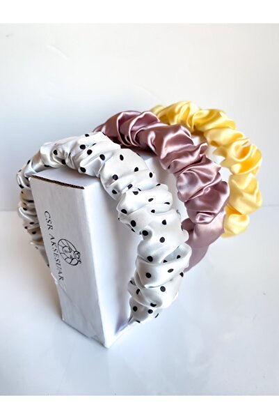 CSR AKSESUAR مجموعة تاج من الساتان مكونة من 3 قطع