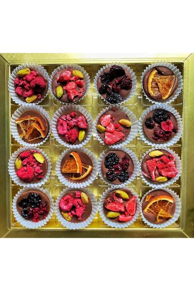 Belçika çikolata 16’lı Meyveli&kuruyemişli Mendiant Kutu