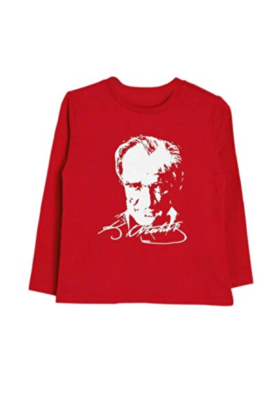 BLUEMOOR Unisex Kids Black Atatürk Printed T-shirt